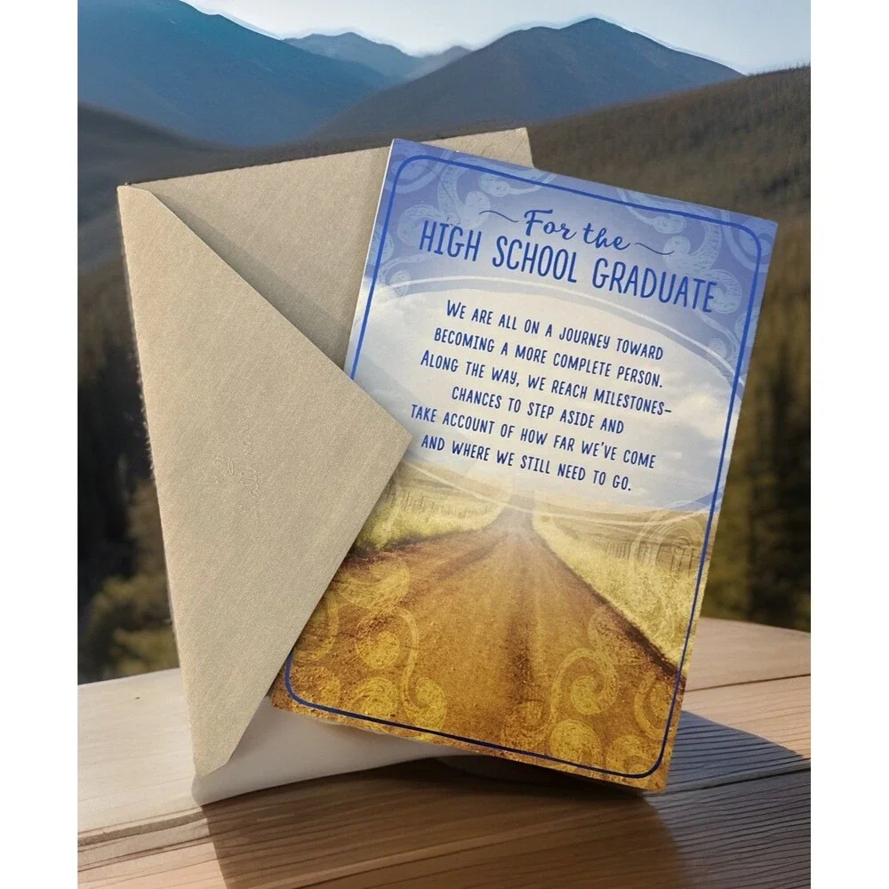 Hallmark Happy Graduation Card HIGH SCHOOL Family Friend Road Journey